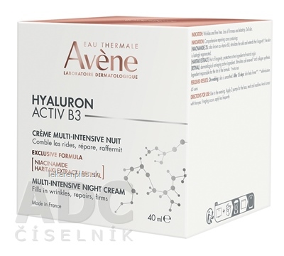 AVENE HYALURON ACTIV B3 Krém multiintenzívny nočný 1x40 ml