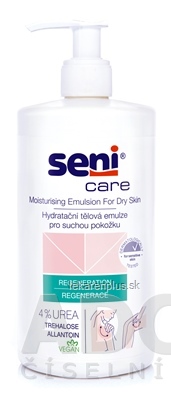 Seni Care Premasťujúca telová emulzia (inov. 2020) regenerácia, 4% urea, pre suchú pokožku 1x500 ml