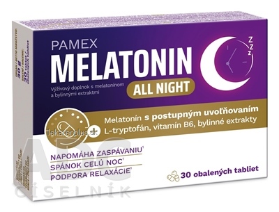 PAMEX MELATONIN ALL NIGHT tbl s postupným uvoľňovaním 1x30 ks