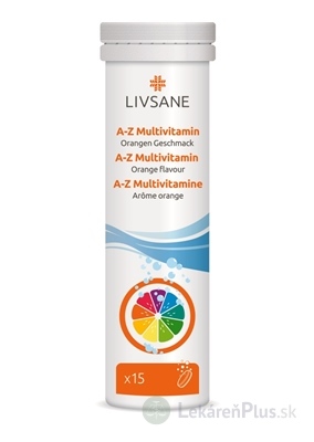 LIVSANE A-Z Multivitamín tbl eff (šumivé tablety, príchuť pomaranč) 1x15 ks