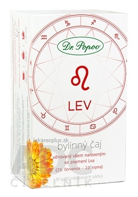 Dr. Popov Bylinný čaj LEV nálevové vrecúška 20x1,5 g (30 g)