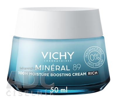 VICHY MINERAL 89 100H MOISTURE BOOSTING CREAM RICH krém pre podporu hydratácie, bez parfumácie 1x50 ml