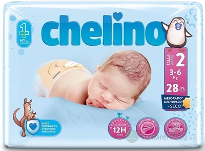 CHELINO T2 detské plienky (3-6 kg) s dermo ochranou 1x28 ks