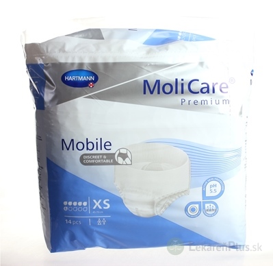 MoliCare Premium Mobile 6 kvapiek XS modré, plienkové nohavičky naťahovacie, 1x14 ks