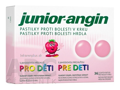 Junior-angin pastilky pre deti s jahodovou príchuťou 1x36 ks