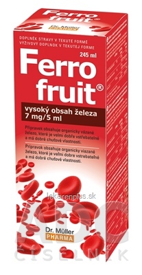 Dr. Müller FERRO FRUIT Sirup s vysokým obsahom železa 1x245 ml