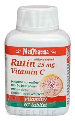 MedPharma RUTÍN 25 mg + Vitamín C 100 mg tbl 1x67 ks