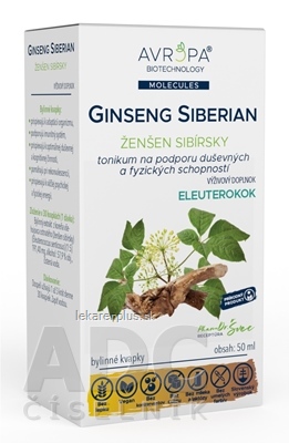 AVROPA Ginseng Siberian bylinné kvapky 1x50 ml