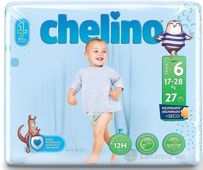 CHELINO T6 detské plienky (17-28 kg) s dermo ochranou 1x27 ks