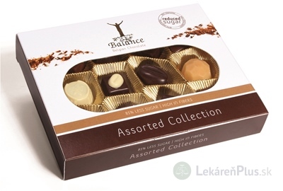 BALANCE BELGICKÉ PRALINKY, BONBONIÉRA bez pridaného cukru, so sladidlami 1x145 g