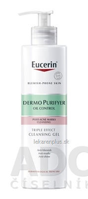 Eucerin DERMOPURE Exfoliačný čistiaci gél s trojitým účinkom proti nedokonalostiam pleti, na tvár a telo 1x400 ml