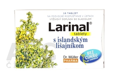 Dr. Müller LARINAL s islandským lišajníkom tbl bez cukru, so sladidlom 1x16 ks