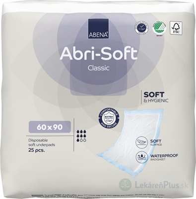 ABENA ABRI SOFT 60x90 cm podložka absorpčná, savosť 2100 ml, 1x25 ks