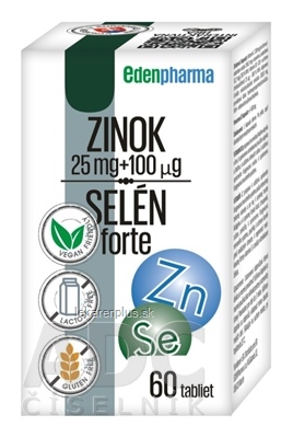 EDENPharma ZINOK 25 mg + SELÉN 100 µg forte tbl 1x60 ks