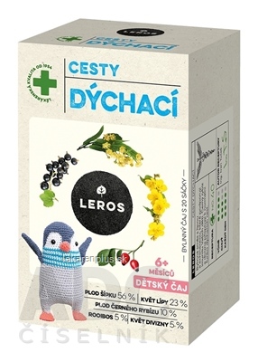 LEROS DETSKÝ ČAJ DÝCHACIE CESTY nálevové vrecká (od 6+ mesiacov) (inov. 2021) 20x2 g (40 g)