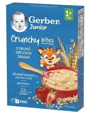 Gerber Junior Nemliečna kaša s chrumkavými kúskami jahodová (od ukonč.1. roka) 1x200 g