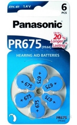 Panasonic PR675 batérie (PR44) do načúvacích prístrojov 1x6 ks