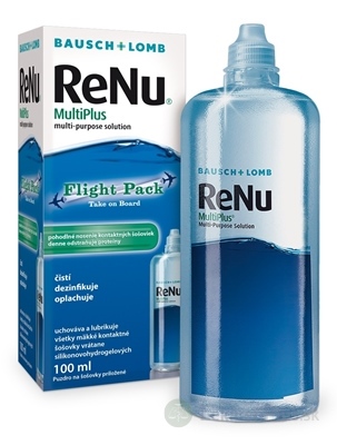 ReNu MultiPlus Flight pack roztok na kontaktné šošovky (modrý) 1x100 ml