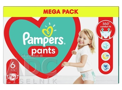 PAMPERS Active PANTS BOX 6 (MEGA PACK) plienkové nohavičky (15+ kg) 1x84 ks