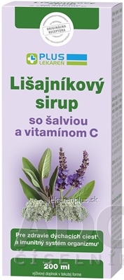 PLUS LEKÁREŇ Lišajníkový sirup so šalviou a vitamínom C 1x200 ml