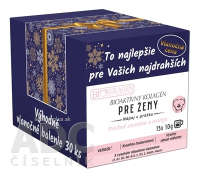 asp BIOAKTÍVNY KOLAGÉN PRE ŽENY Vianoce nápoj v prášku, vrecúška 30x10 g (300 g)