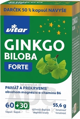 VITAR GINKGO BILOBA FORTE cps 60+30 ks (50 % navyše) (90 ks)