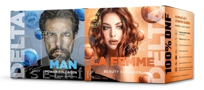 DELTA MAN & LA FEMME COLLAGEN DUO PACK prášok na prípravu nápoja, rozpustný kolagén, 240 g + 196 g, 1x1 set