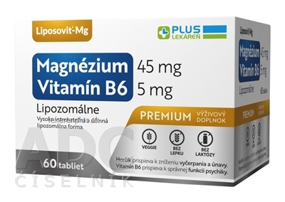 PLUS LEKÁREŇ Lipozomálne magnézium + vitamín B6 tbl 1x60 ks