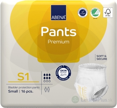 ABENA Pants Premium S1 navliekacie plienkové nohavičky, boky 60-90 cm, savosť 1400 ml, 1x16 ks