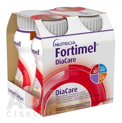 Fortimel DiaCare s čokoládovou príchuťou 4x200 ml (800 ml)