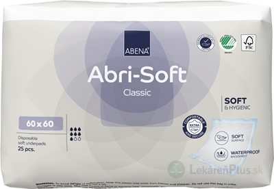 ABENA Abri-Soft Classic podložka absorpčná, 60x60 cm, savosť 1300 ml, 1x25 ks