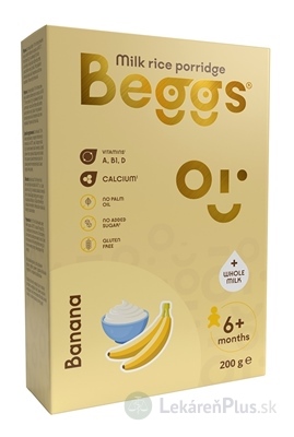 Beggs Mliečna kaša ryžová Banánová (od ukonč. 6. mesiaca) 1x200 g