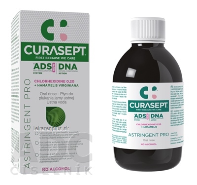 CURASEPT ADS DNA ASTRINGENT PRO ústna voda s chlórhexidínom 0,20 % + Hamamelis virginiana 1x200 ml