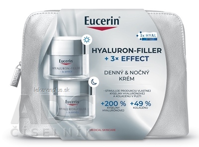 Eucerin Kazeta HYALURON-FILLER+3xEFFECT HYAL denný krém 50 ml + nočný krém 50 ml (akcia 2024) 1x1 set