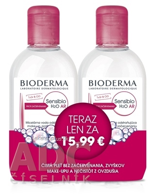 BIODERMA Sensibio H2O AR FESTIVAL micelárna pleťová voda na citlivú pleť 2x250 ml (akciová cena), 1x1 set