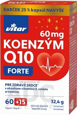 VITAR KOENZYM Q10 FORTE 60 mg cps 60+15 ks (25 % navyše) (75 ks)