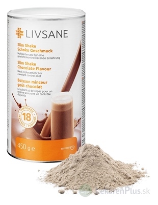 LIVSANE Diétny výživový koktejl Čokolada slim shake 1x450 g