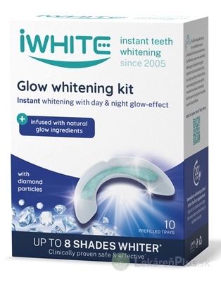 iWHITE GLOW Sada na bielenie zubov aplikátory s prírodnými prísadami a diamantovými časticami 1x10 ks