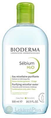 BIODERMA Sébium H2O micelárna pleťová voda na mastnú a zmiešanú pleť (inov.2024) 1x500 ml