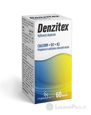 DENZITEX - Fidelispharm cps (calcium+D3+K2) (inov. 2023) 1x60 ks