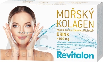 VITAR Revitalon MORSKÝ KOLAGÉN DRINK 4 000 mg prášok vo vreckách, príchuť malina a višňa, 30x5,2 g (156 g)