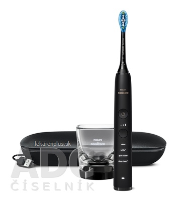 Philips Sonicare DiamondClean 9000 Black elektrická sonická zubná kefka (HX9911/09) s nabíjacím puzdrom a pohárom, čierna, 1x1 set