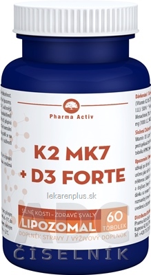 Pharma Activ Lipozomal K2 MK7 + D3 FORTE cps 1x60 ks