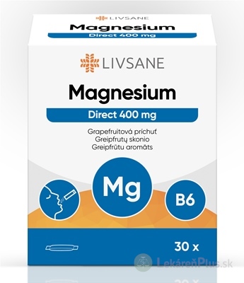 LIVSANE Magnézium Direct 400 mg prášok vo vrecúškach, grapefruitová príchuť, 1x30 ks