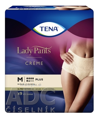 TENA Lady Pants Creme M dámske naťahovacie inkontinenčné nohavičky, krémové 1x9 ks