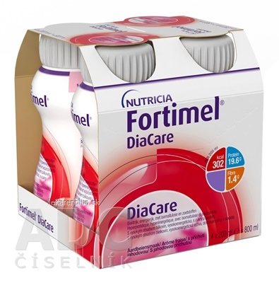 Fortimel DiaCare s jahodovou príchuťou 4x200 ml (800 ml)