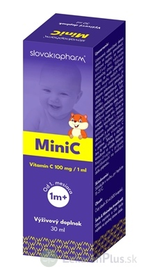 Slovakiapharm MiniC kvapky s vitamínom C pre deti od 1. mesiaca, 1x30 ml