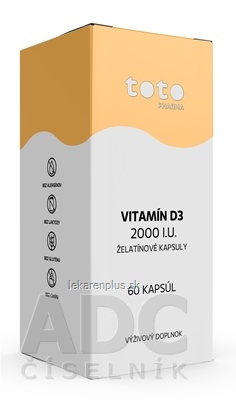 TOTO VITAMÍN D3 2000 I.U. ŽELATÍNOVÉ KAPSULY cps 1x60 ks