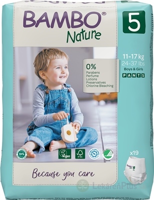 BAMBO PANTS 5 (11-17 kg) plienkové nohavičky navliekacie, savosť 900 ml (inov.2020) 1x19 ks