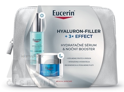 Eucerin Kazeta HYALURON-FILLER+3xEFFECT Booster hydratačné sérum 30 ml + nočný booster 50 ml (akcia 2024) 1x1 set